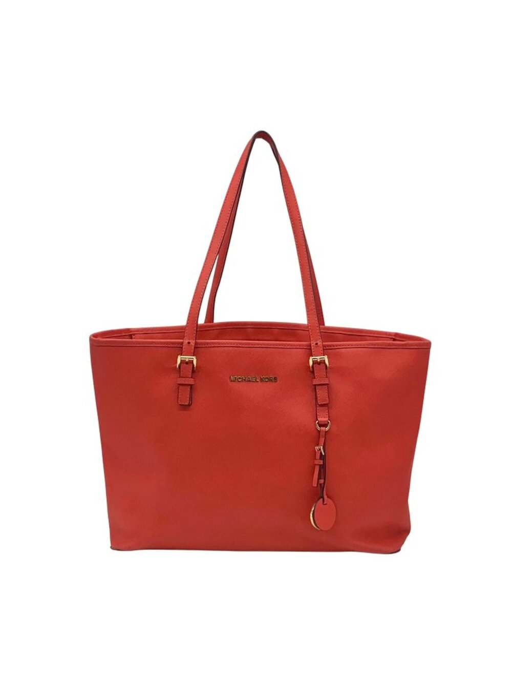 Michael Kors Coral Saffiano Leather Work Tote And Wallet
